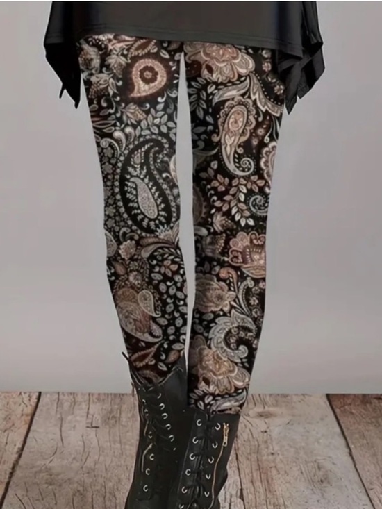 kristine’s closet Pants - Boho Paisley Print Skinny Leggings